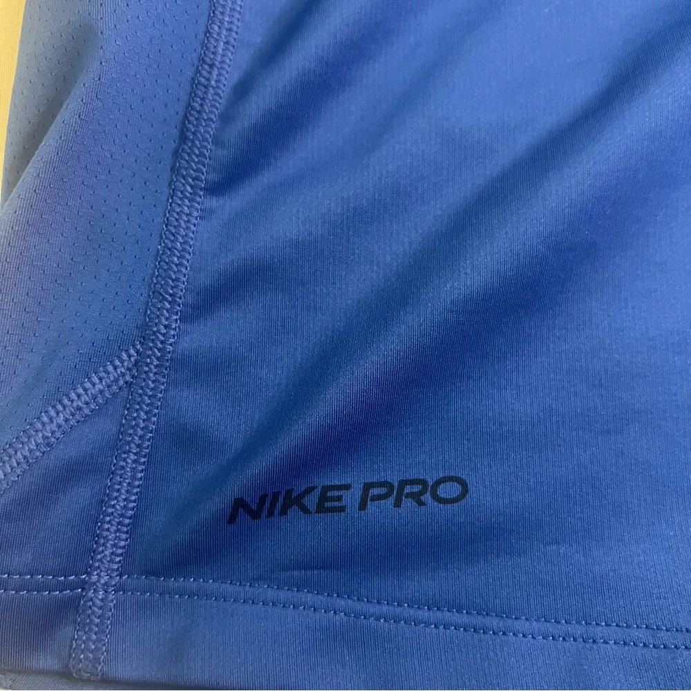 Nike Pro Dri-FIT Long Sleeve Shirt Men’s Medium‎ Blue Slim Fit Athletic Training